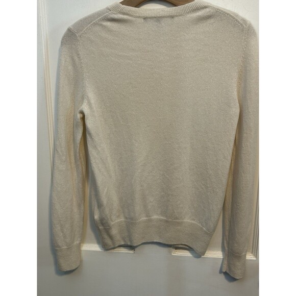 Quince Women's Mongolian Cashmere Crewneck Sweater Ivory Sleeved Top S - Picture 3 of 8